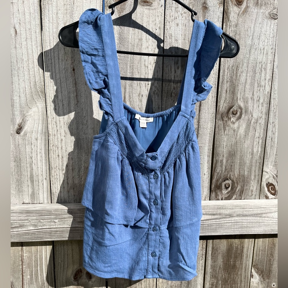 American Eagle Medium Blue Crop Top